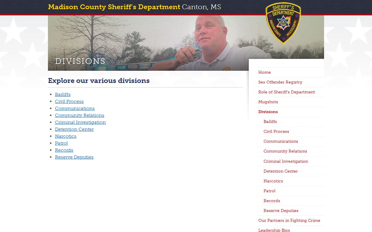 Madison County Sheriff's division navigation
