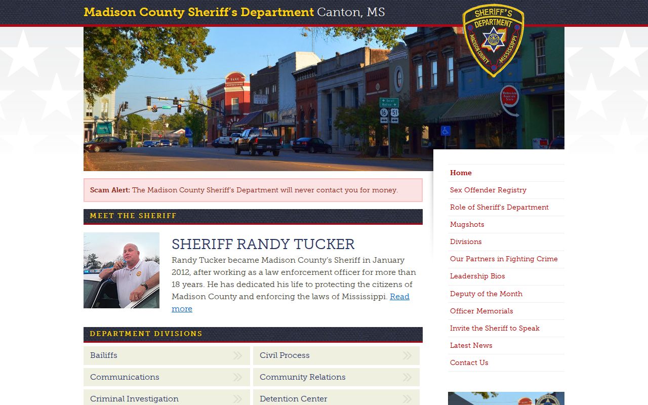 Madison County Sheriff's official homepage and service navigation